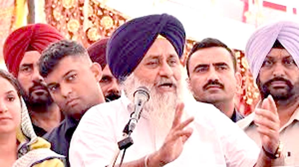 Sukhbir Badal reaches Samana under Punjab Bachao Abhiyan Support for making a law against sacrilege of religious scriptures